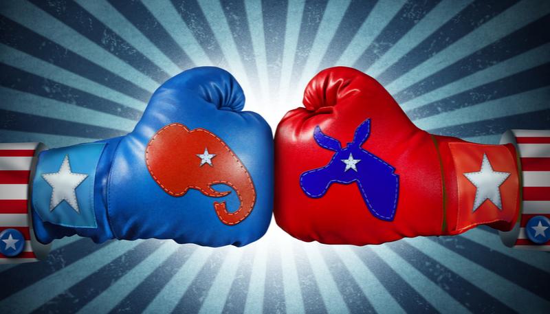 Democrat republican boxing gloves